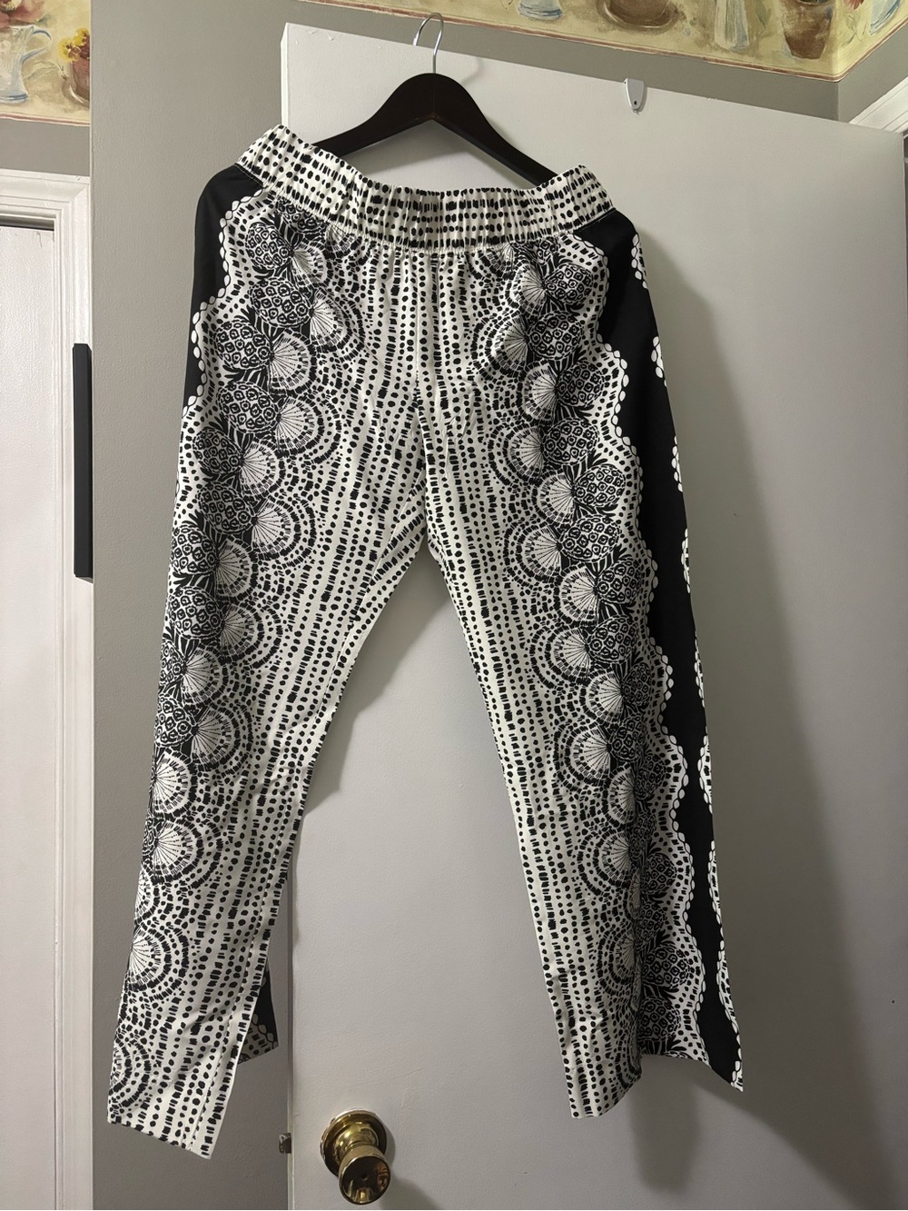 Lilly Pulitzer Black & White Printed Wide-Leg Pants